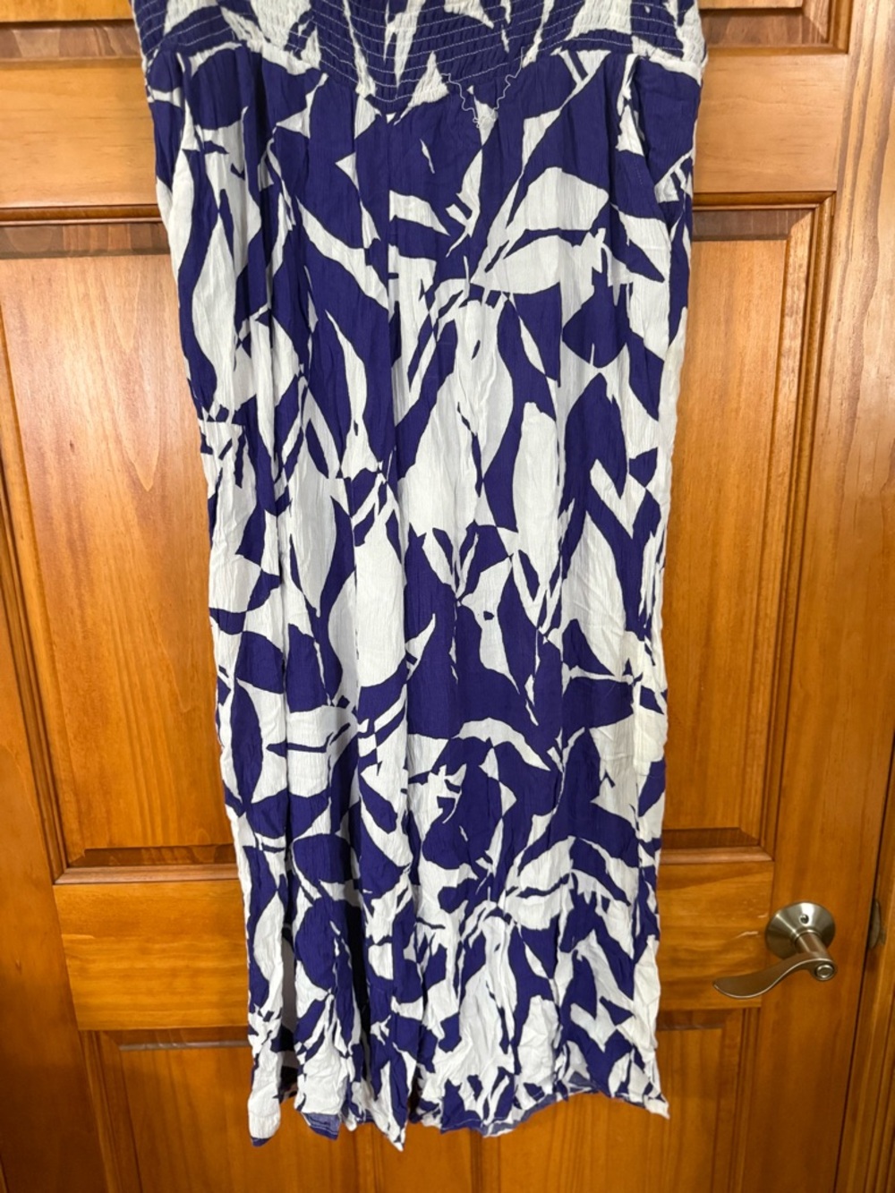 Maurices Navy and White Wide Leg Jumpsuit